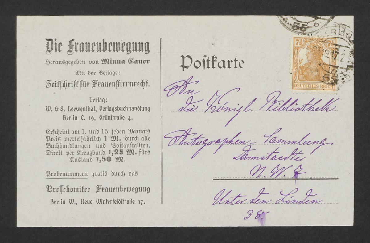 Postkarte mit Historischer Schrift