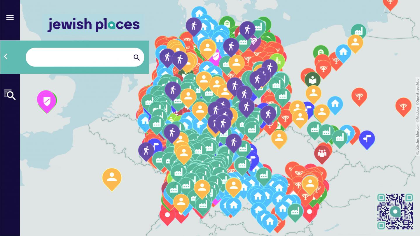 Die interaktive Karte von Jewish Places; Foto: Jüdisches Museum Berlin